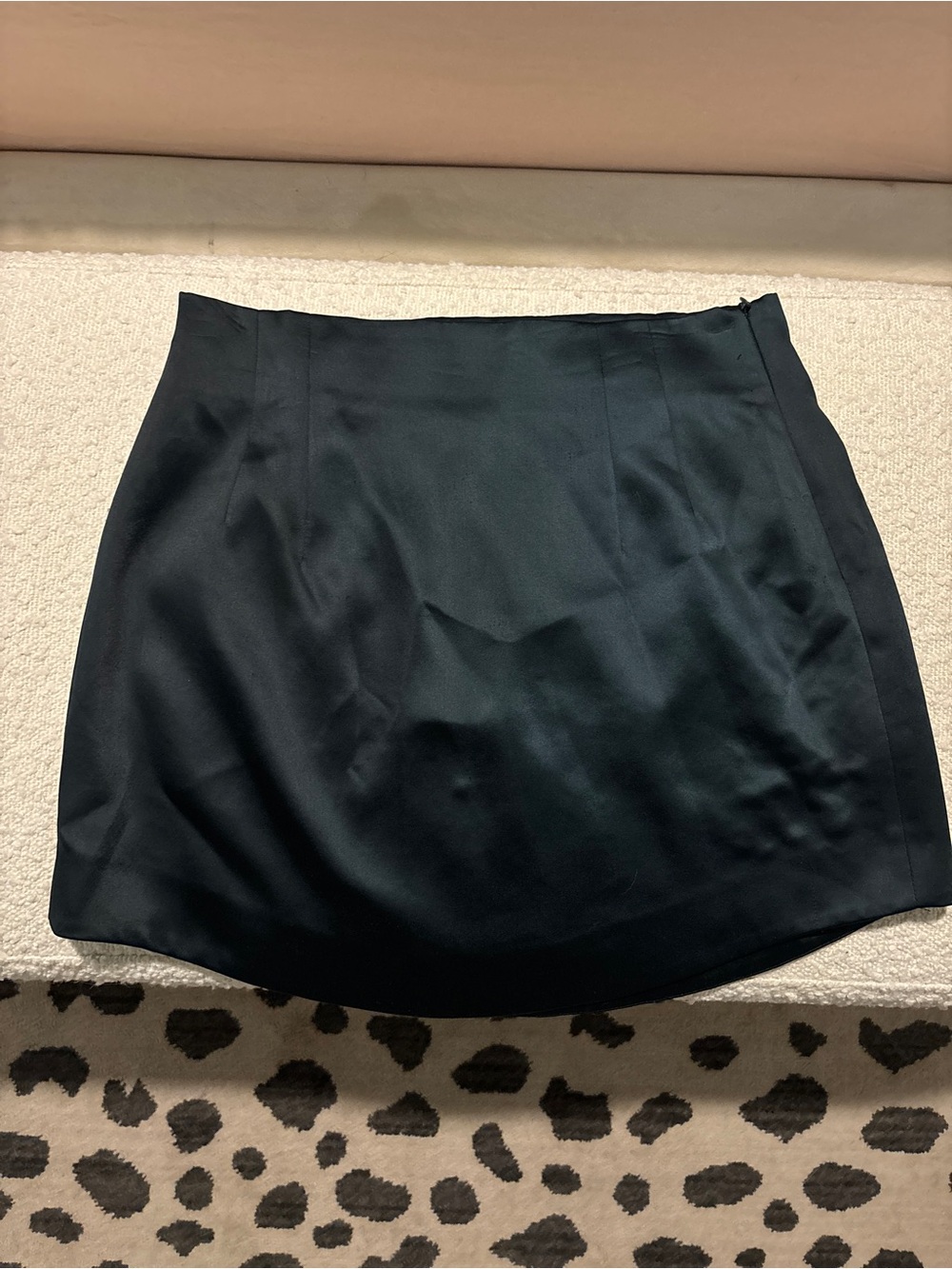 Zara Forest Green Satin-Look Mini Skirt